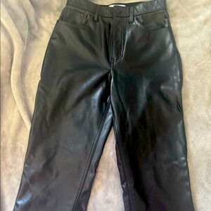 A&F Straight Faux Leather Pants Black – Size 4S